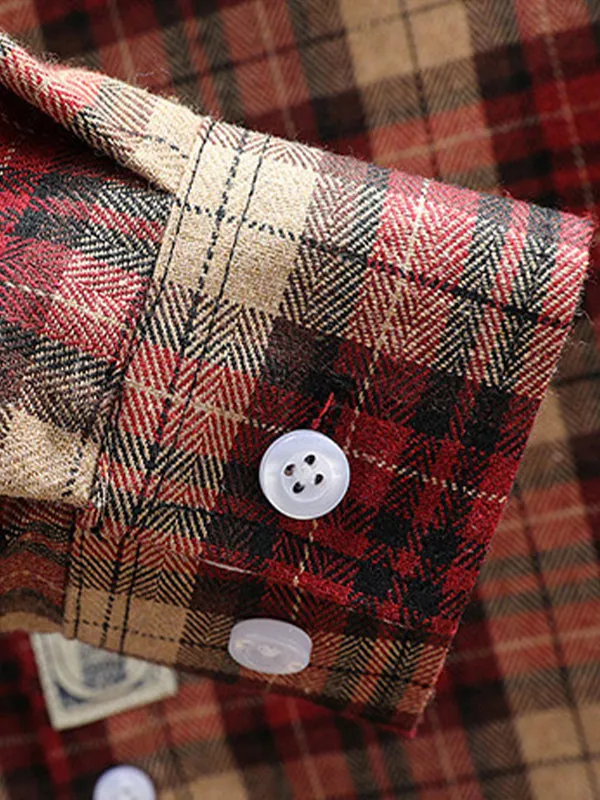 Men's Plaid Print Long Sleeve Shirt