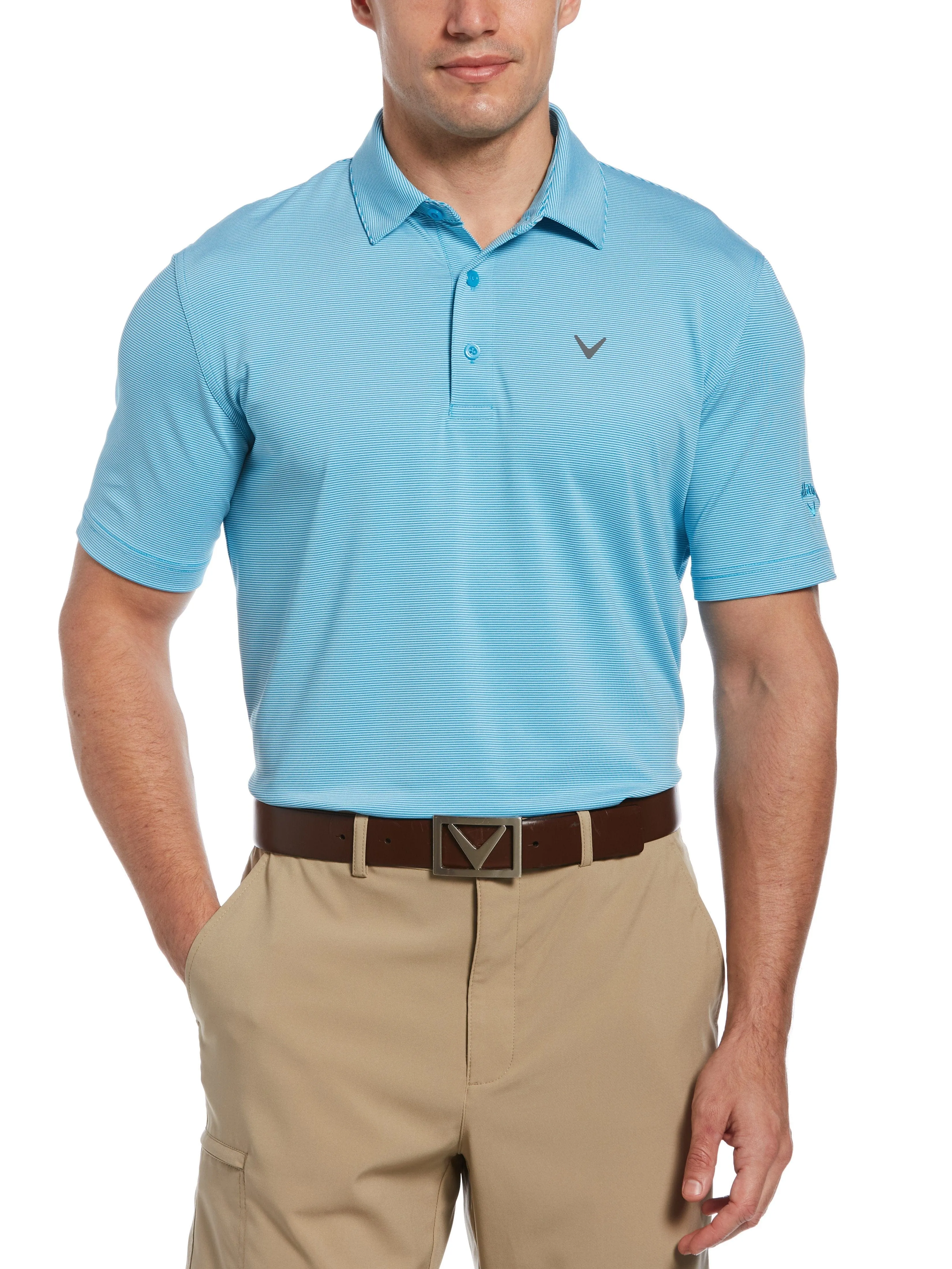 Mens Pro Spin Fine Line Stripe Polo