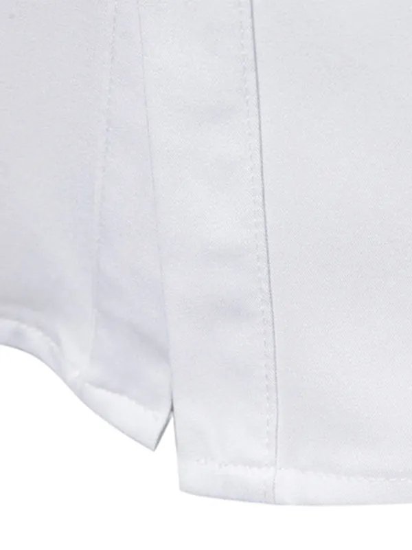 Men's Rose Embroidery Print Long Sleeve Shirt