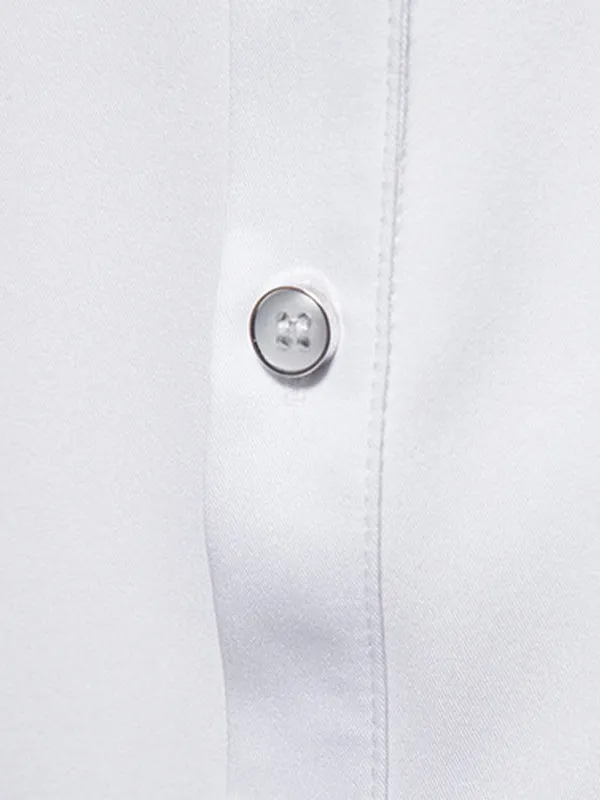 Men's Rose Embroidery Print Long Sleeve Shirt