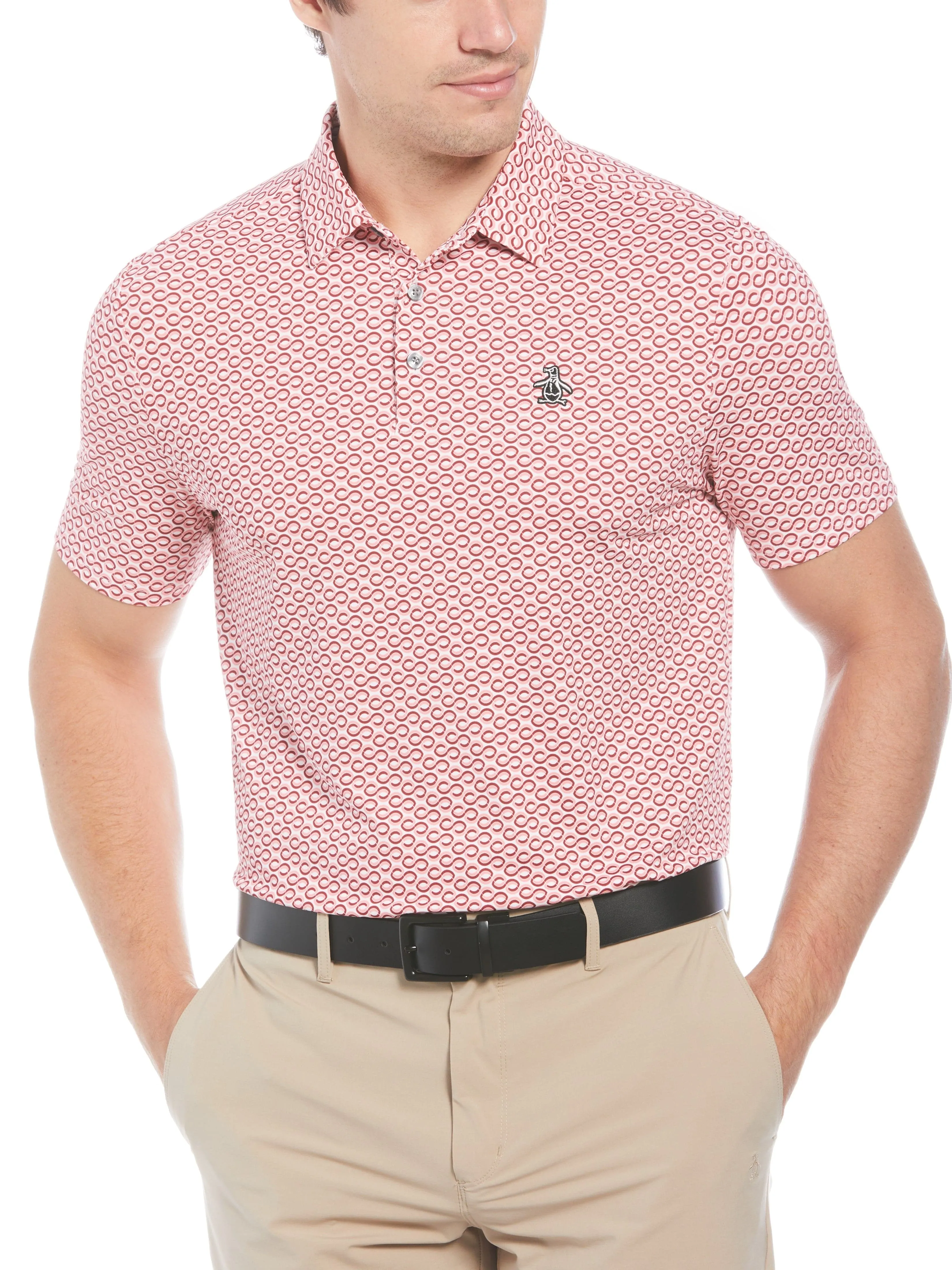 Men's Short Sleeve All-Over Heritage Geo Print Polo