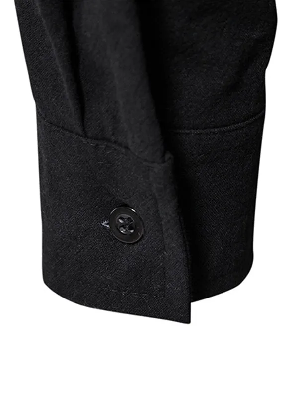 Men's Stand Collar Chinese Style Long Sleeve Shirt