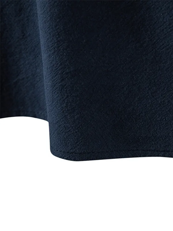 Men's Stand Collar Chinese Style Long Sleeve Shirt