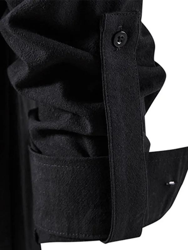 Men's Stand Collar Chinese Style Long Sleeve Shirt