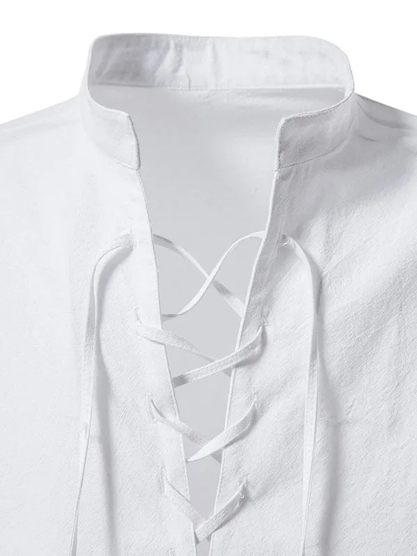 Men's Stand Collar Chinese Style Long Sleeve Shirt