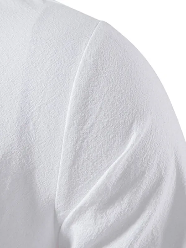 Men's Stand Collar Chinese Style Long Sleeve Shirt