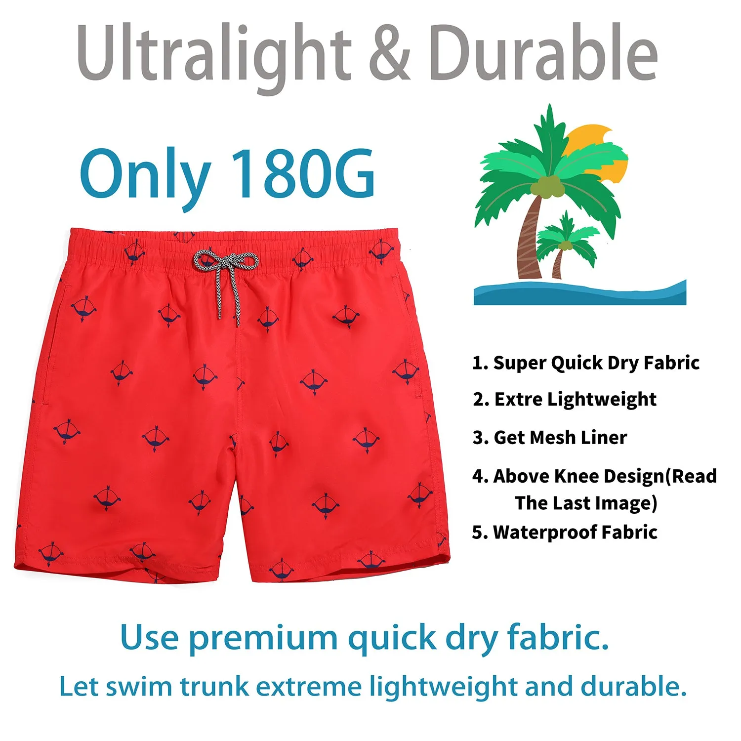 Men's swimming trunks quick dry beach shorts