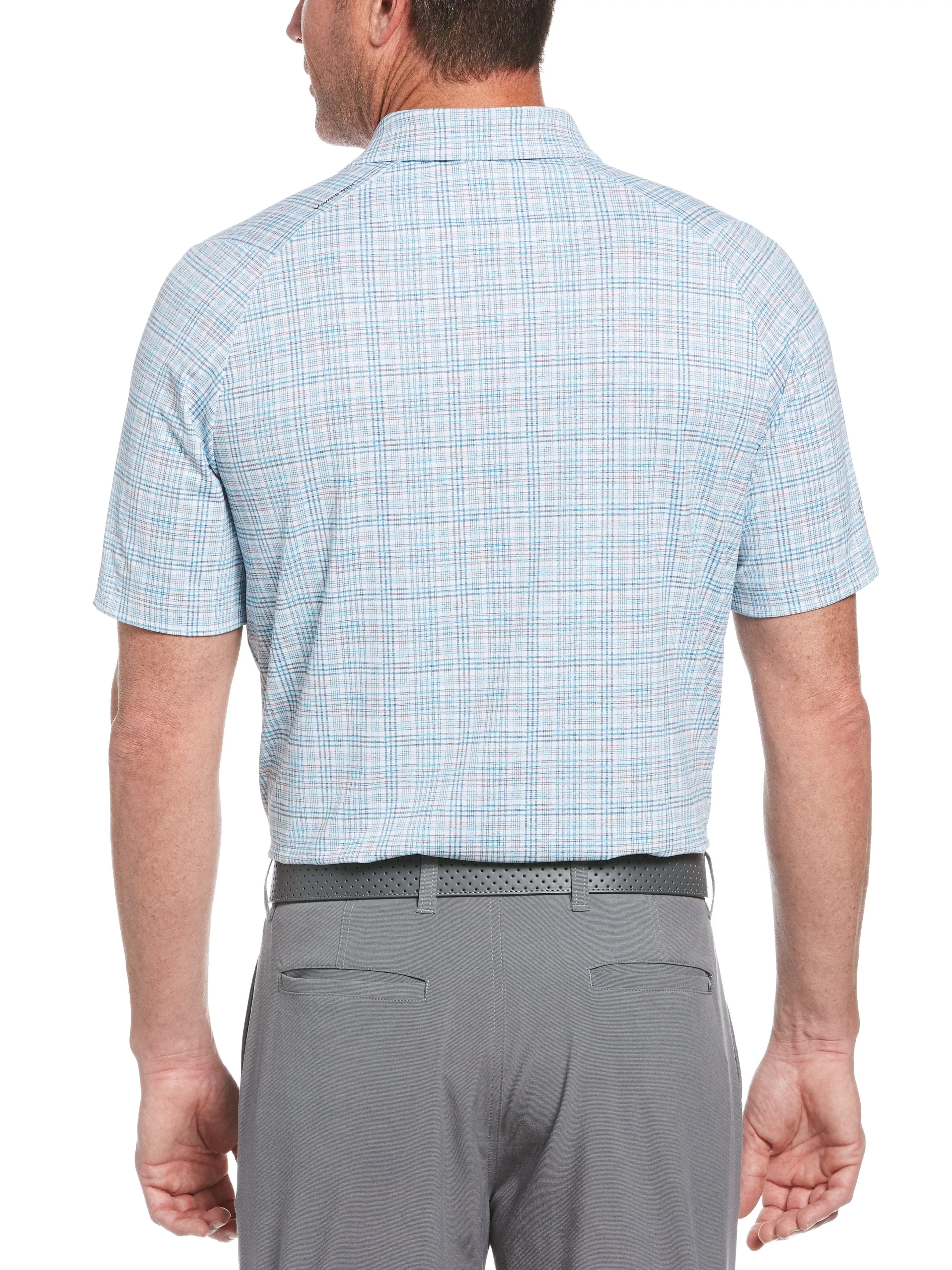 Mens Swing Tech™ Printed Classic Plaid Polo