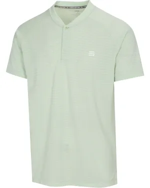 MEN'S THIN-STRIPED COLLARLESS GOLF POLOS