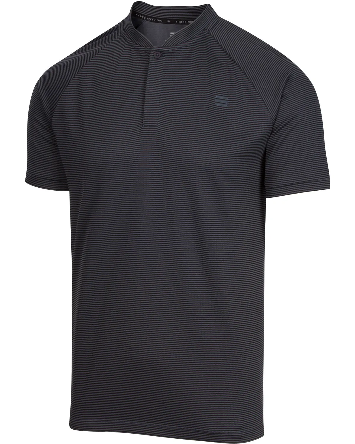 MEN'S THIN-STRIPED COLLARLESS GOLF POLOS