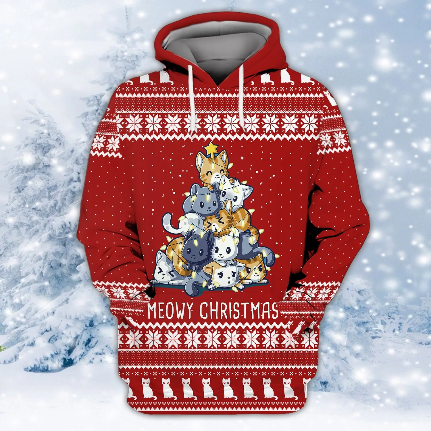 Meowy Christmas 3D Shirts Design Shirts