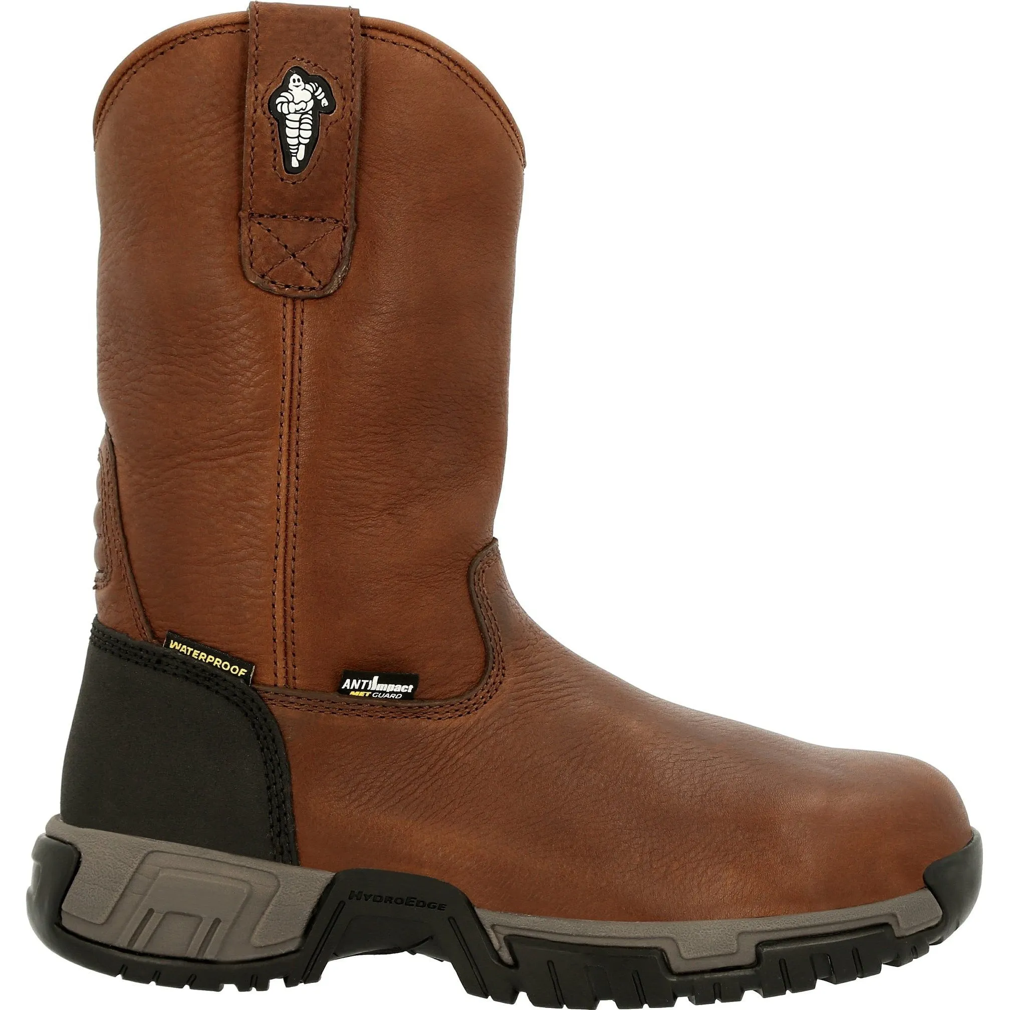 Michelin Men's HydroEdge 11" Alloy Toe WP Metguard Work Boot- Black- MIC0007