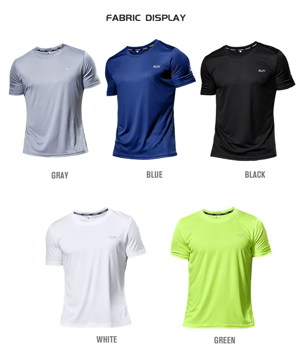 Multicolor Quick Dry Short Sleeve Sport T Shirt Gym Jerseys Fitness Shirt Trainer Running T-Shirt Men