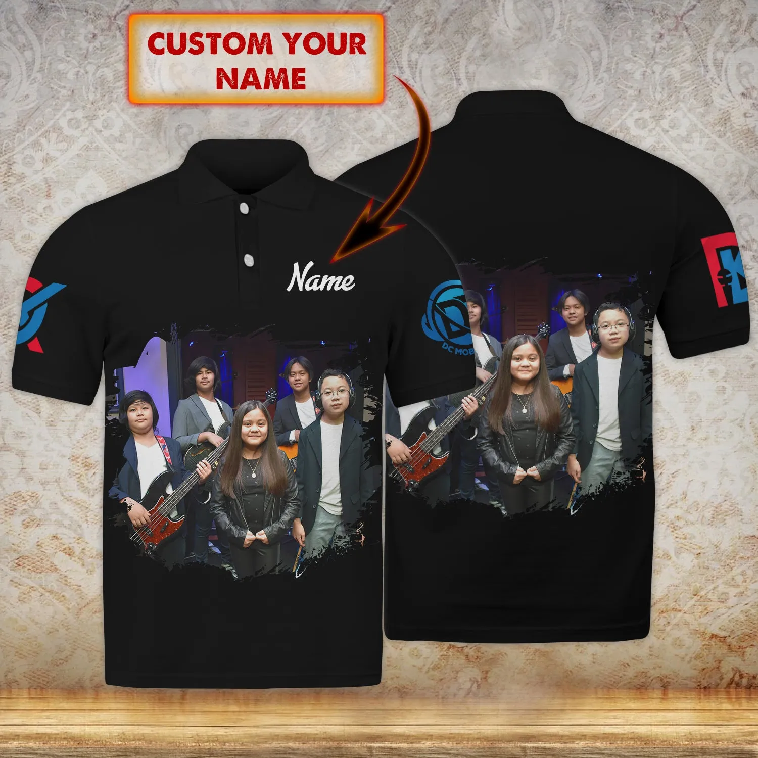 Music Band - Personalized Name 3D Polo Shirt - Vhv-polo-001