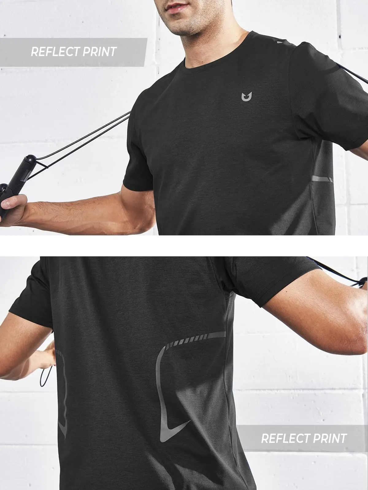 NORTHYARD Men's Workout Gym Shirts Quick Dry T-Shirts Running Athletic Short Sleeve Shirt for Men Black