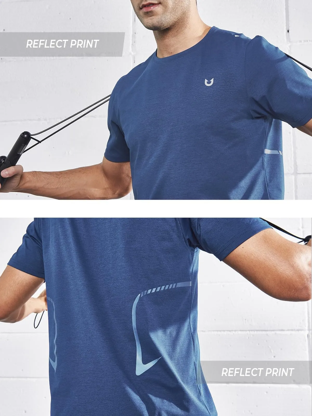 NORTHYARD Men's Workout Gym Shirts Quick Dry T-Shirts Running Athletic Short Sleeve Shirt for Men DARKBLUE