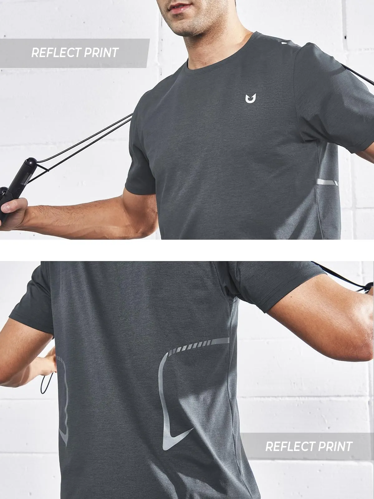 NORTHYARD Men's Workout Gym Shirts Quick Dry T-Shirts Running Athletic Short Sleeve Shirt for Men Darkgrey
