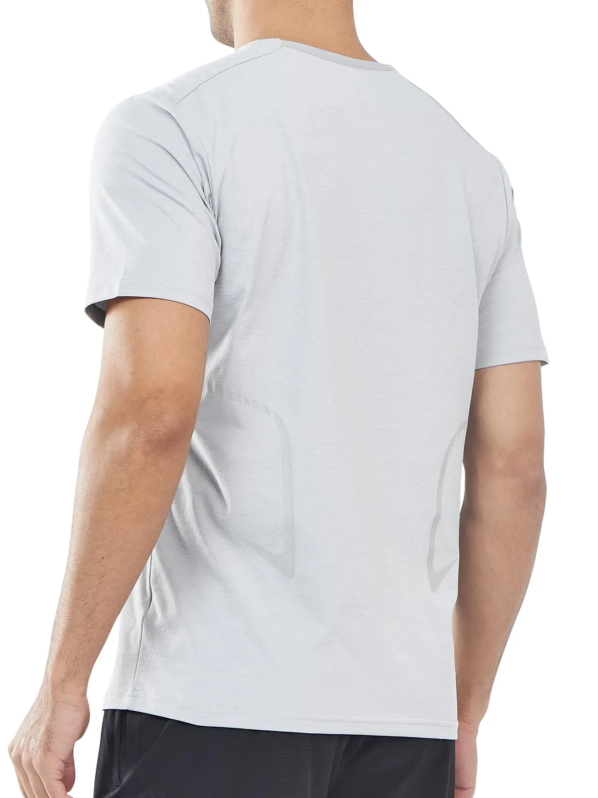 NORTHYARD Men's Workout Gym Shirts Quick Dry T-Shirts Running Athletic Short Sleeve Shirt for Men LIGHTGREY