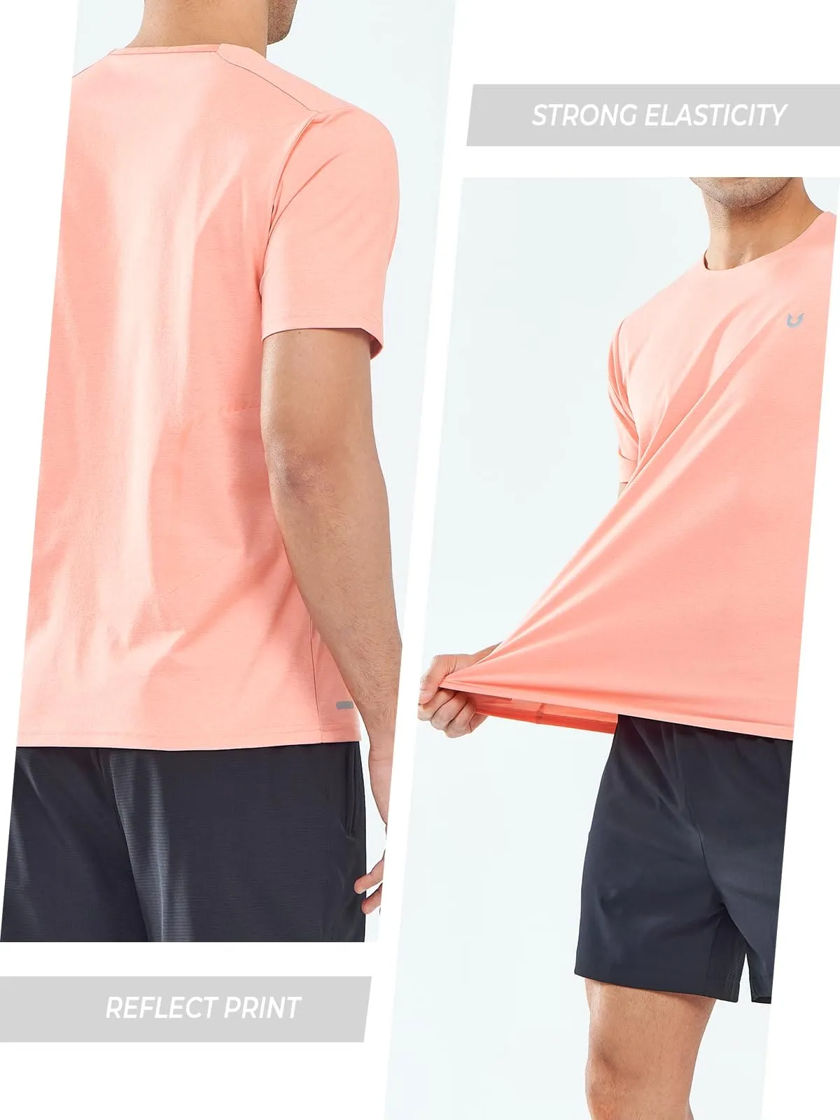 NORTHYARD Men's Workout Gym Shirts Quick Dry T-Shirts Running Athletic Short Sleeve Shirt for Men Pink