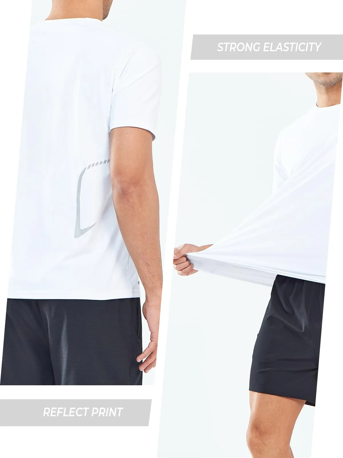 NORTHYARD Men's Workout Gym Shirts Quick Dry T-Shirts Running Athletic Short Sleeve Shirt for Men White