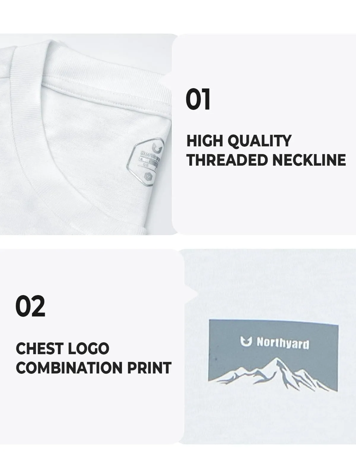 NORTHYARD Men's Workout Gym Shirts Quick Dry T-Shirts Running Athletic Short Sleeve Shirt for Men White