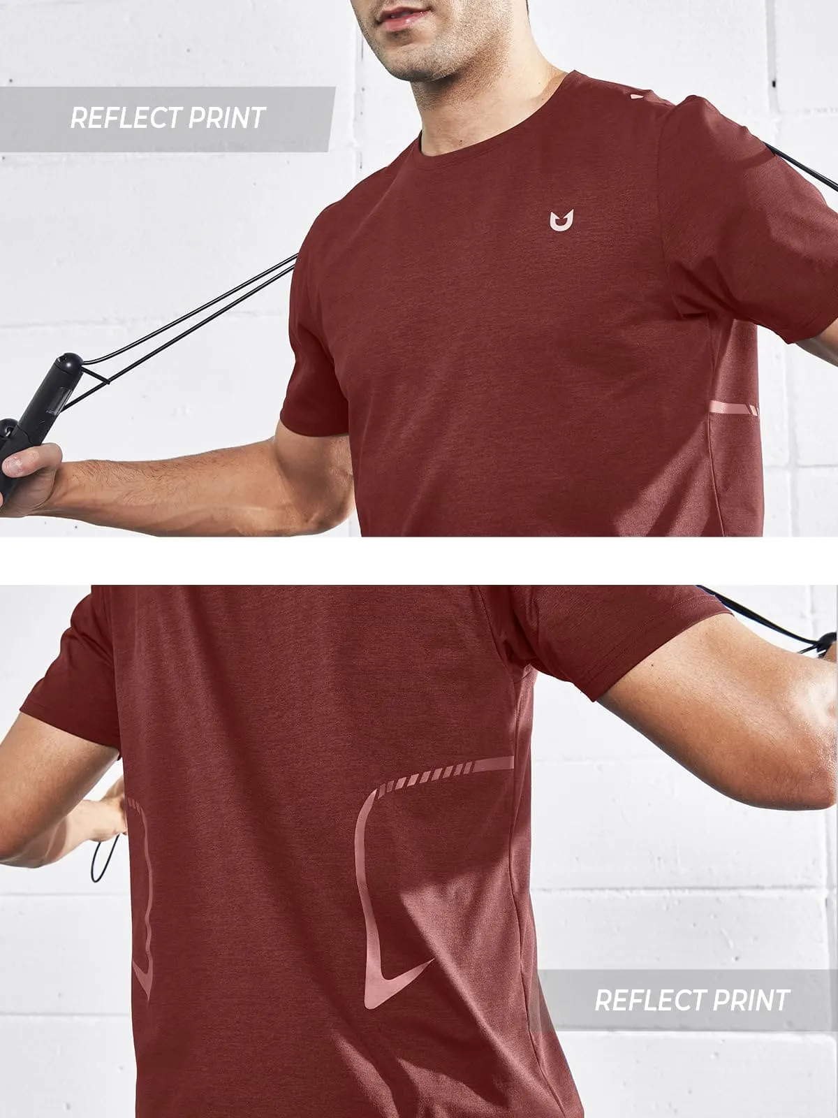 NORTHYARD Men's Workout Gym Shirts Quick Dry T-Shirts Running Athletic Short Sleeve Shirt for Men Wine