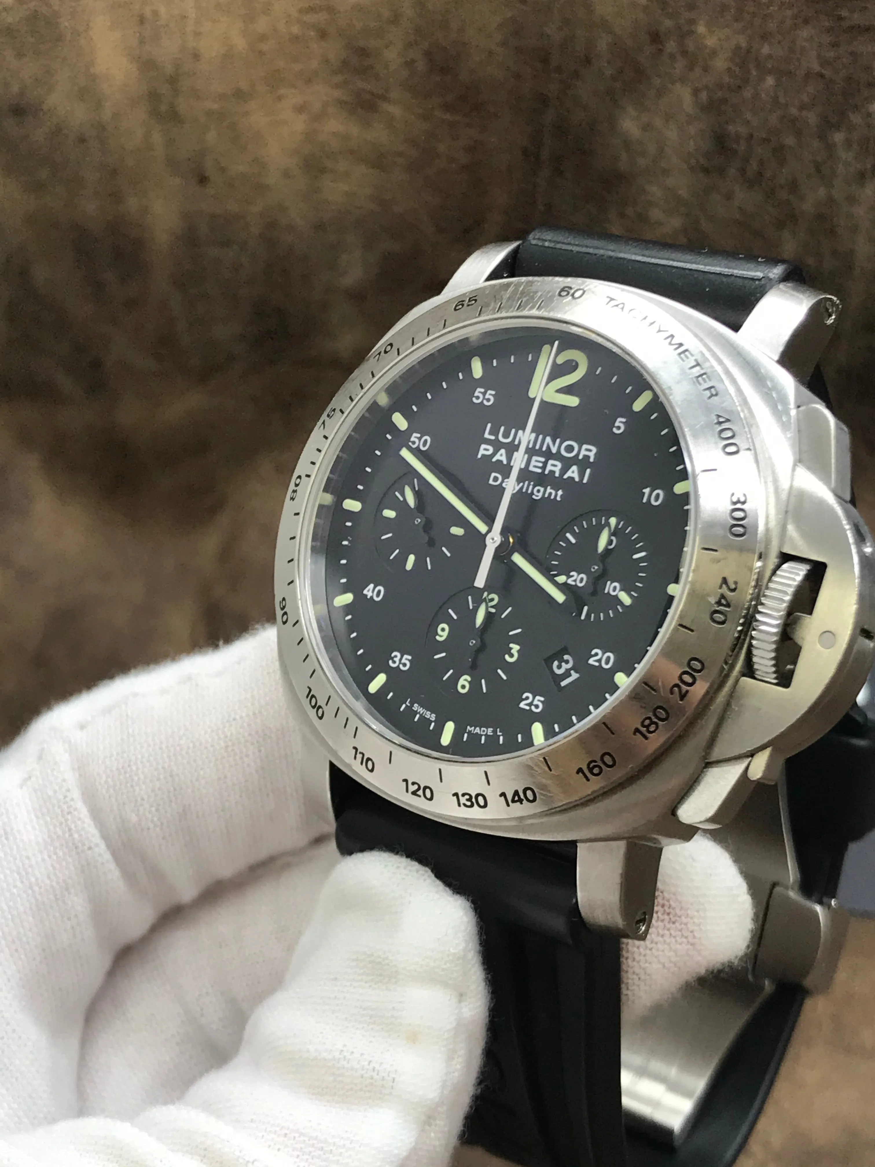 Panerai Luminor Chrono Daylight PAM00250 Black Dial Automatic Men's Watch