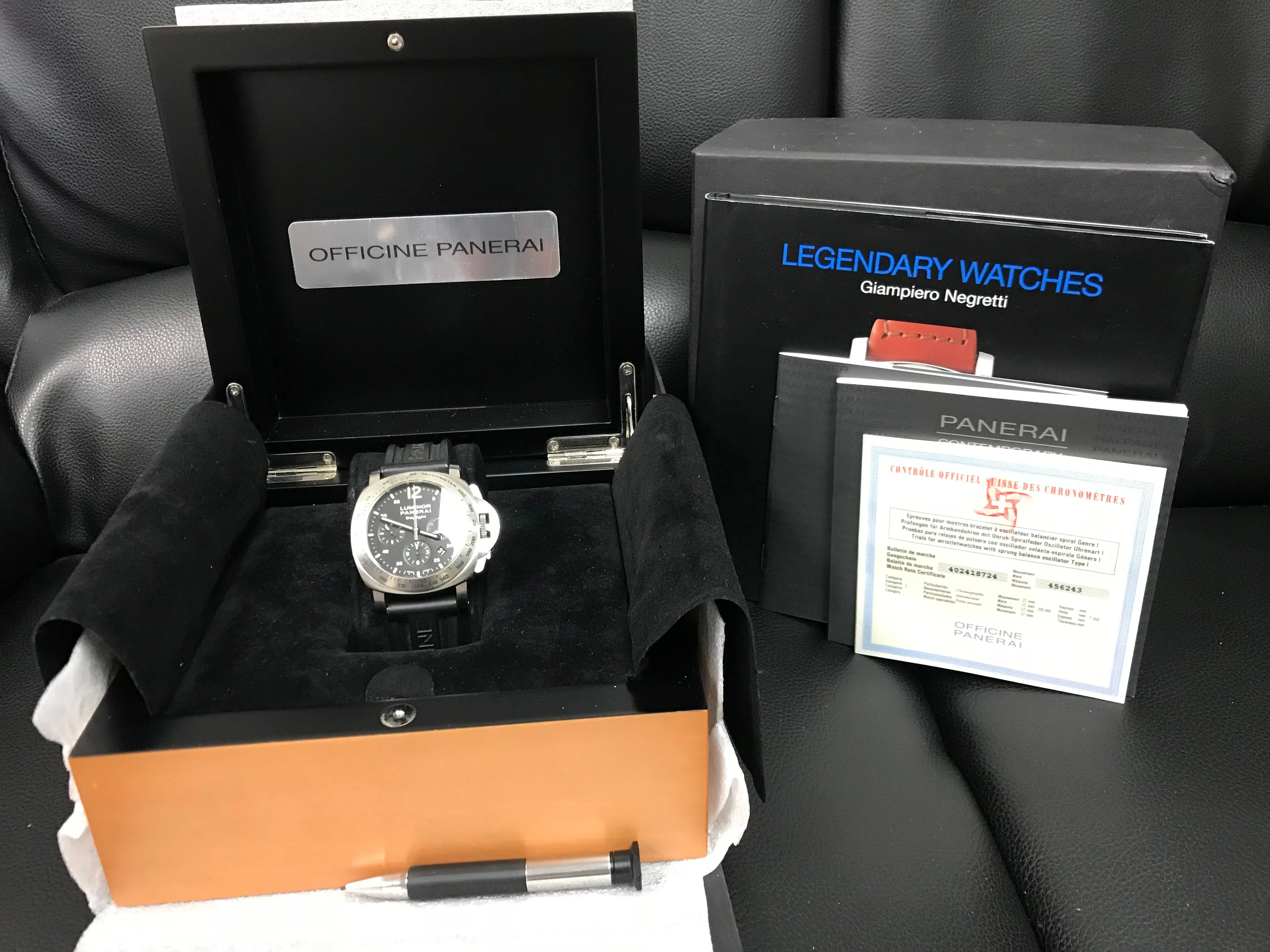 Panerai Luminor Chrono Daylight PAM00250 Black Dial Automatic Men's Watch