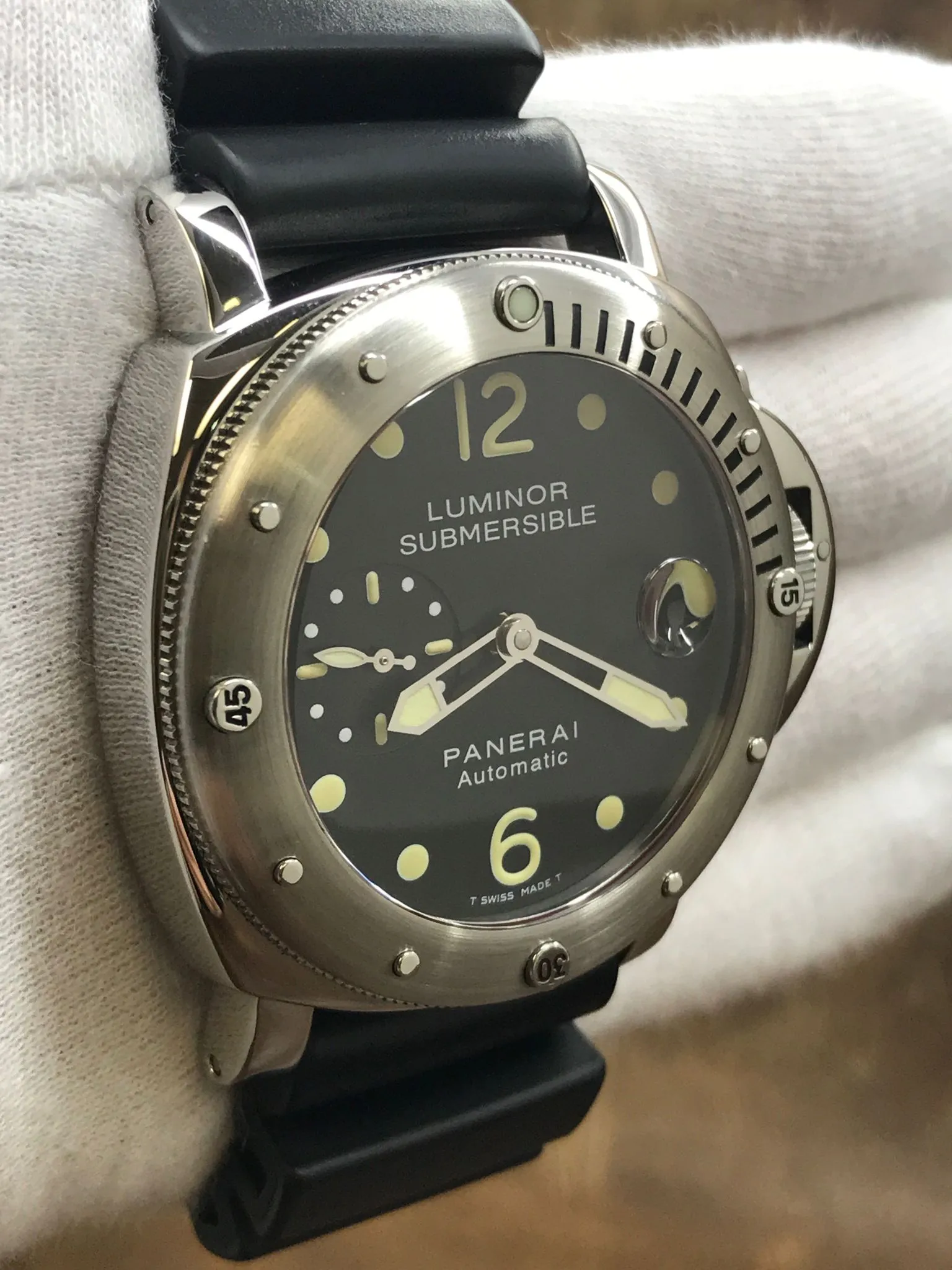 Panerai Luminor Submersible  PAM00024 Black Dial Automatic Men's Watch