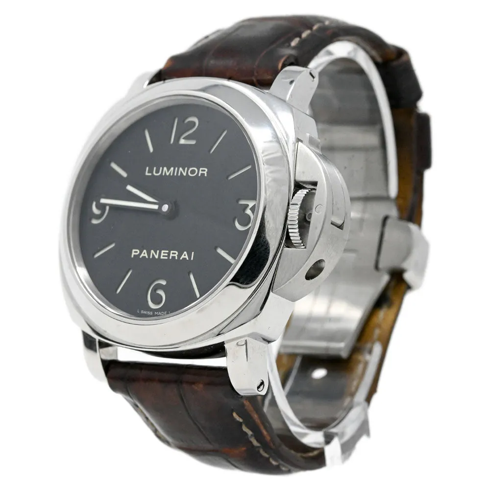 Panerai Men's Luminor Base Stainless Steel 44mm Black Dial Watch Reference #: PAM00112