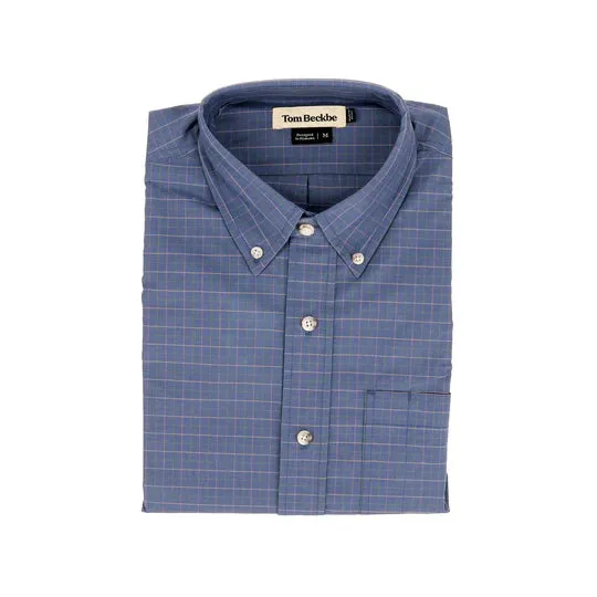 Perf Sport Shirt (Slate Blue Check)