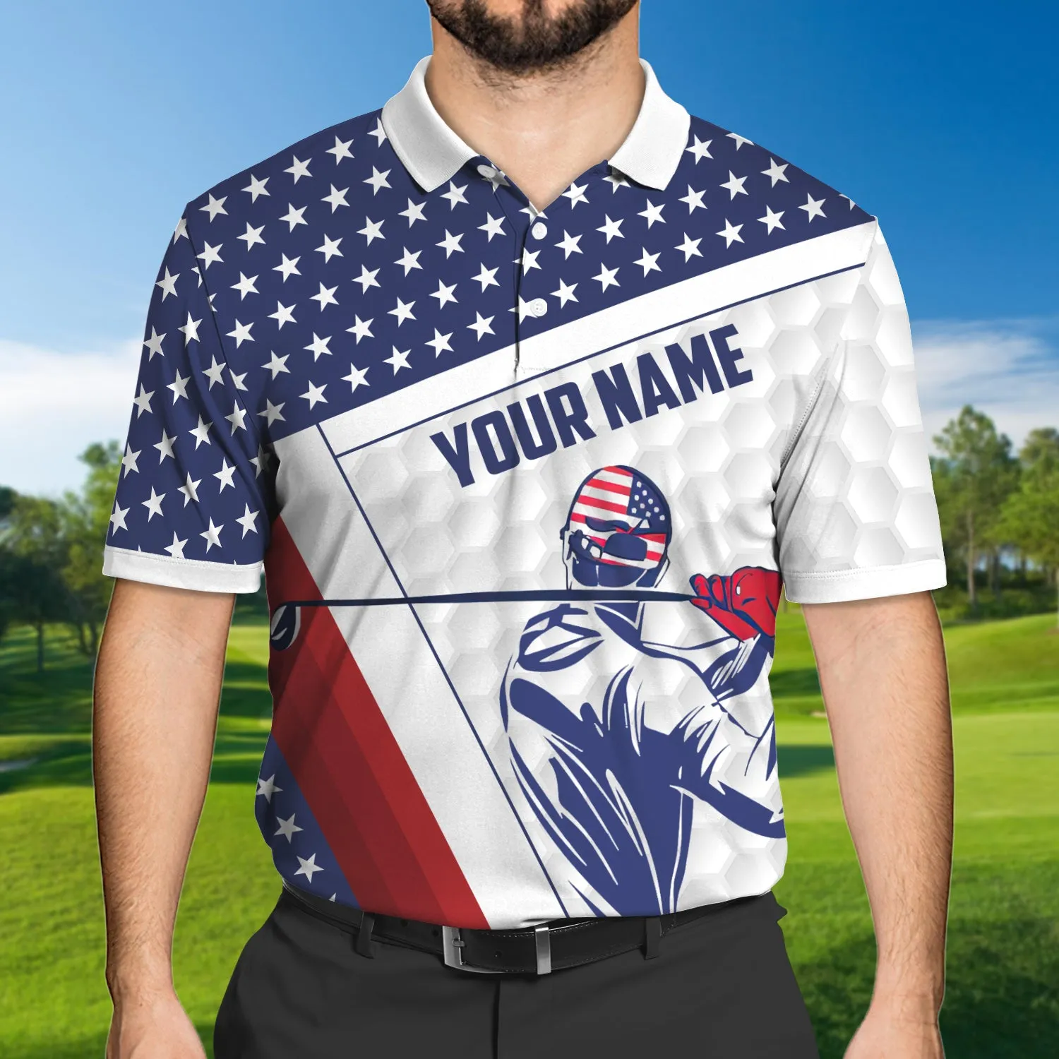 Personalized Name-Golf-3D Polo Shirt - HTV