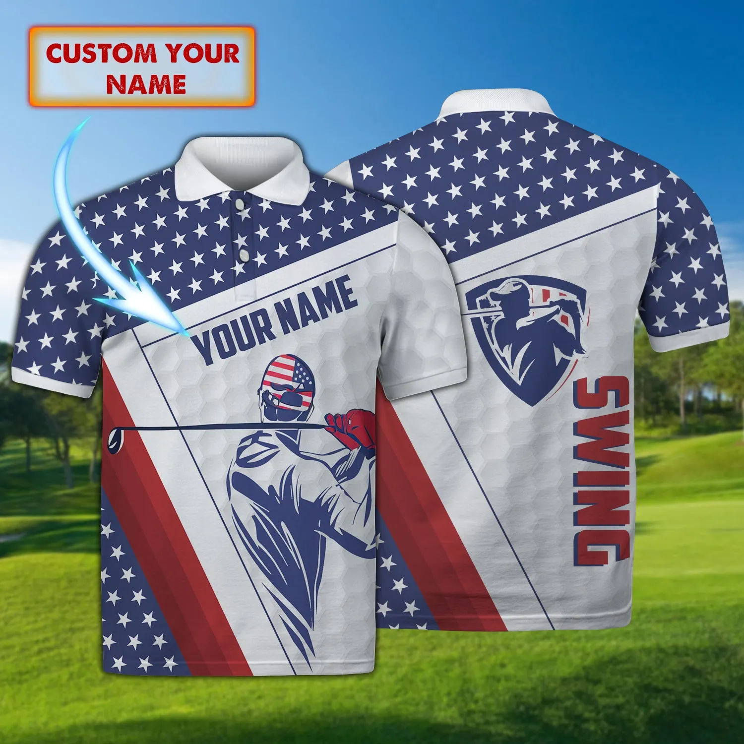 Personalized Name-Golf-3D Polo Shirt - HTV