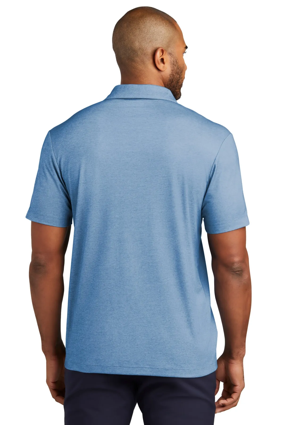 Port Authority Fine Pique Blend Polo K830 Aegean Blue Heather