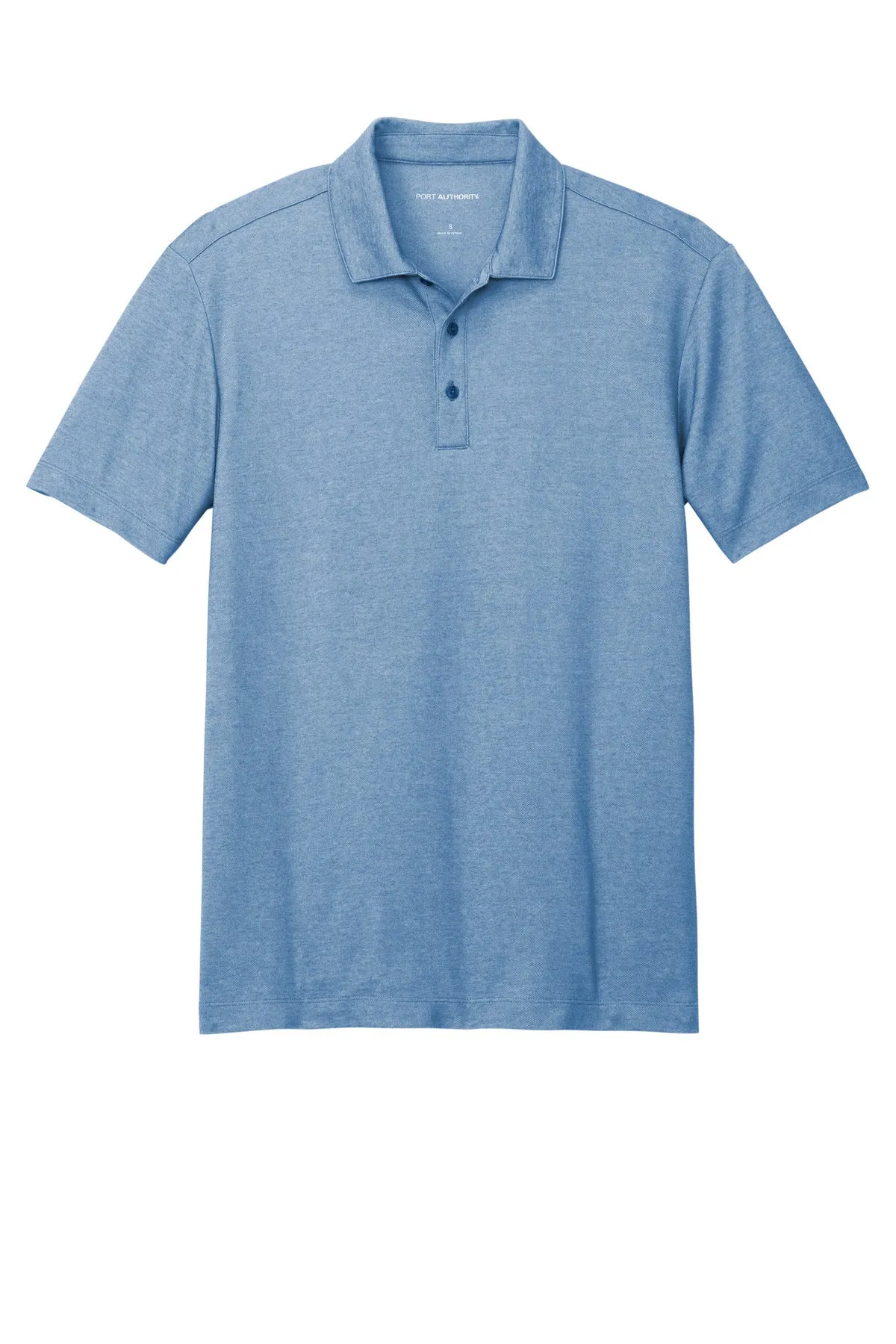 Port Authority Fine Pique Blend Polo K830 Aegean Blue Heather