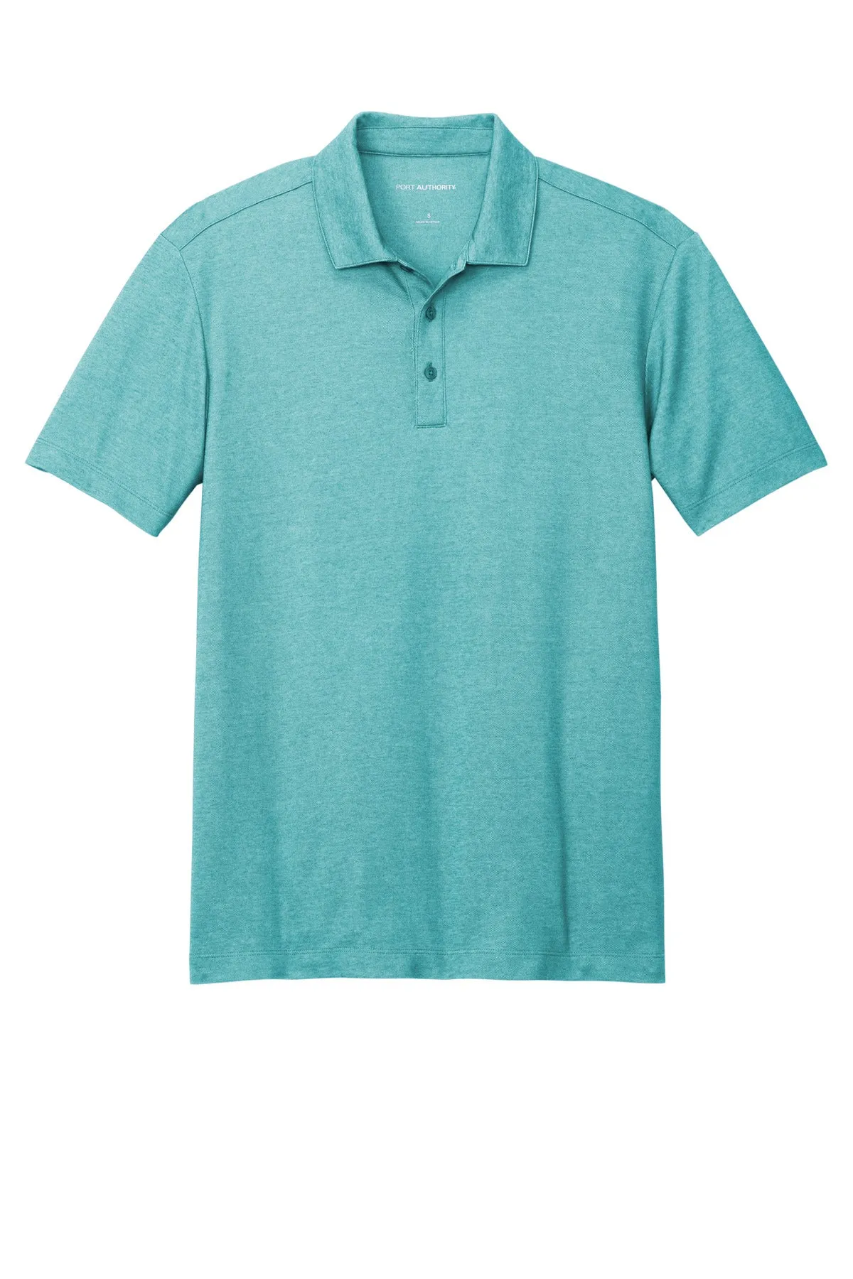 Port Authority Fine Pique Blend Polo K830 Dark Teal Heather
