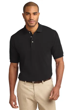 Port Authority Heavyweight Cotton Pique Polo.  K420 Black