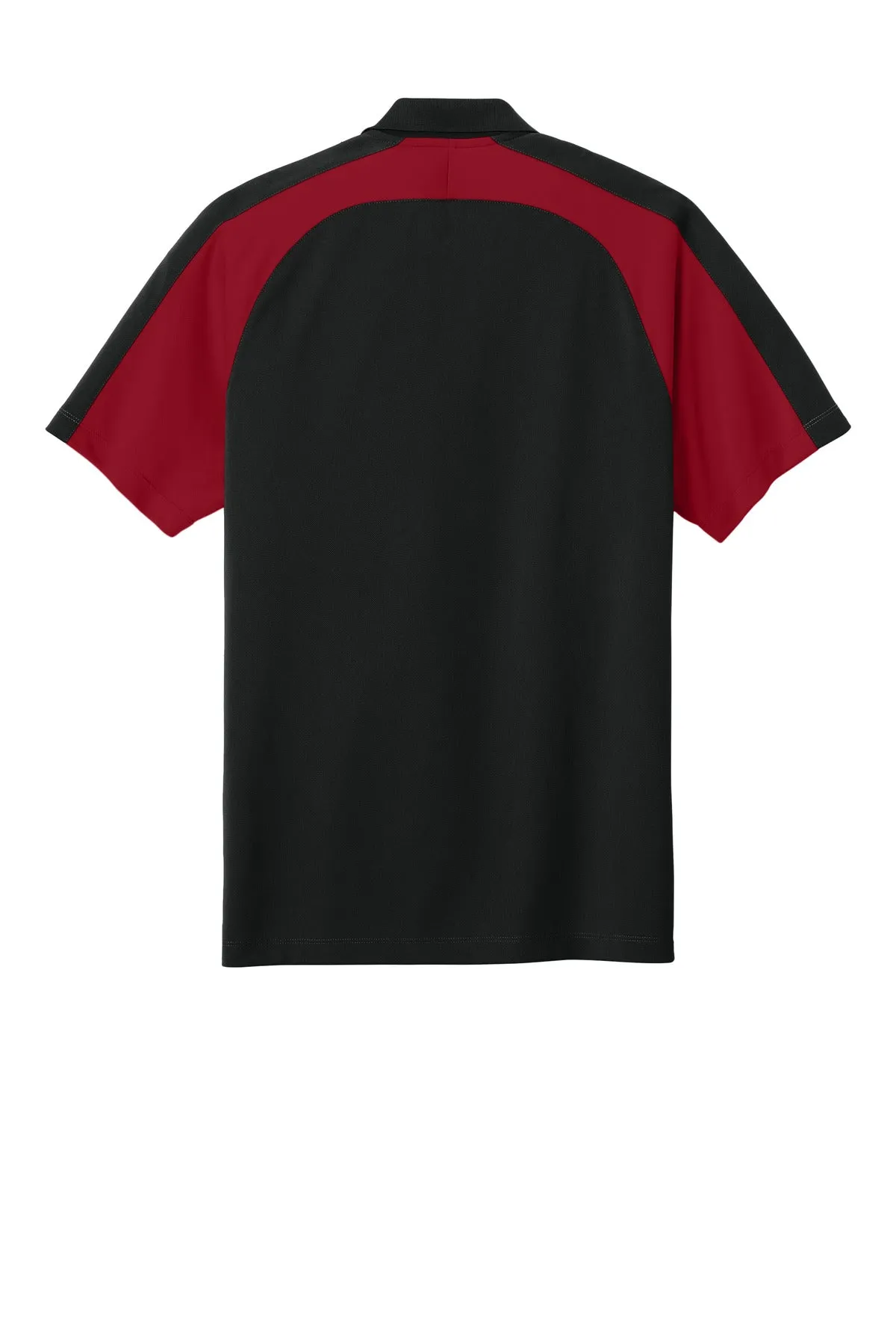 Port Authority Wearever Performance Pique Colorblock Polo K247 Deep Black/ Rich Red