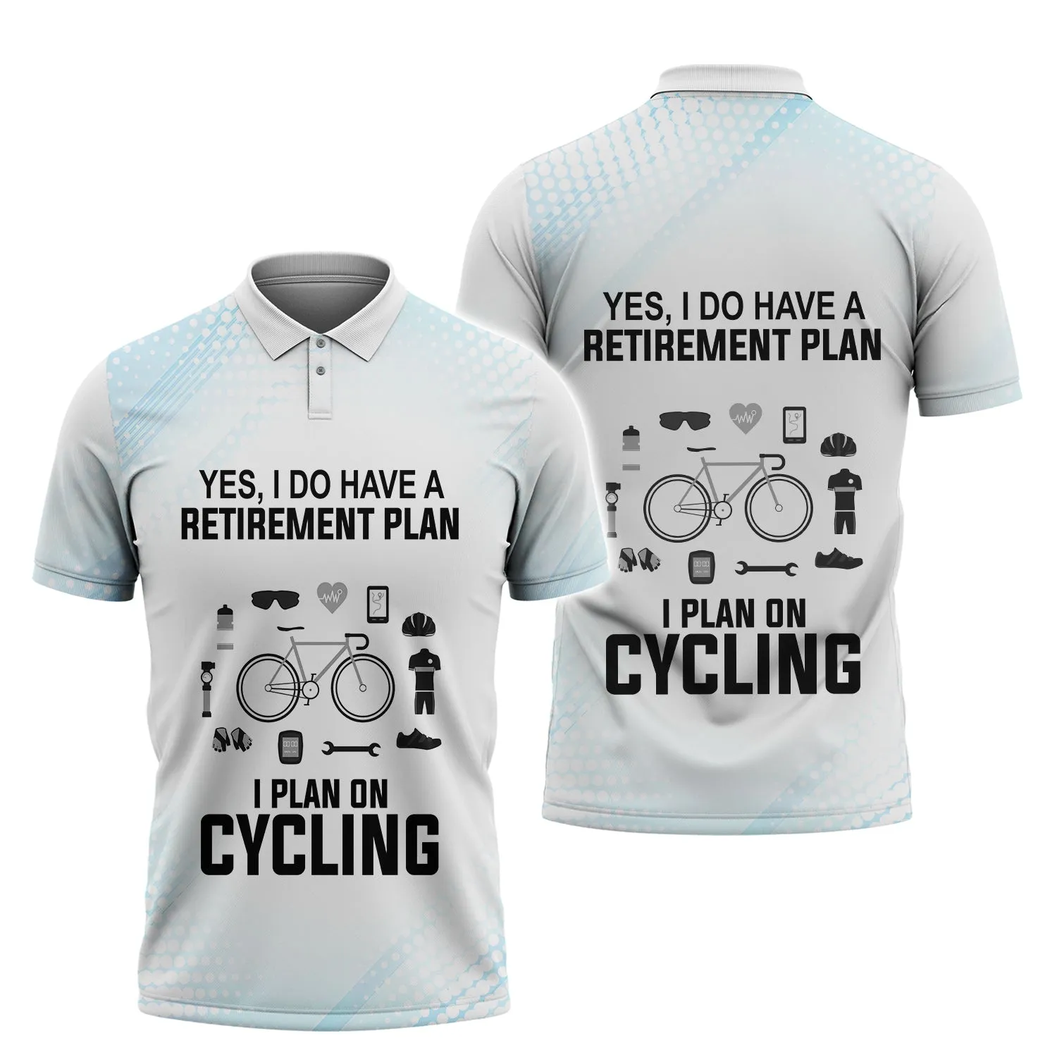 Premium Men's Cycling Polo Shirt Retirement Plan- Hdmt