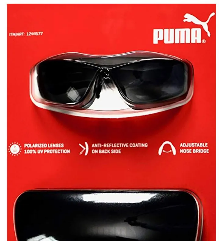 PUMA Sunglasses Polarized Men's Anti-Reflective with Case pe0041scos
