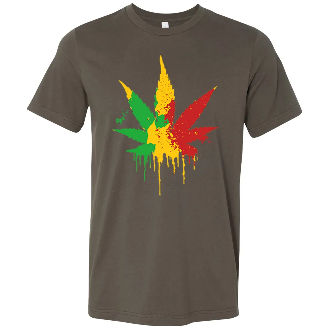 Rasta Pot Leaf Asst Colors Mens Lightweight Fitted T-Shirt/tee