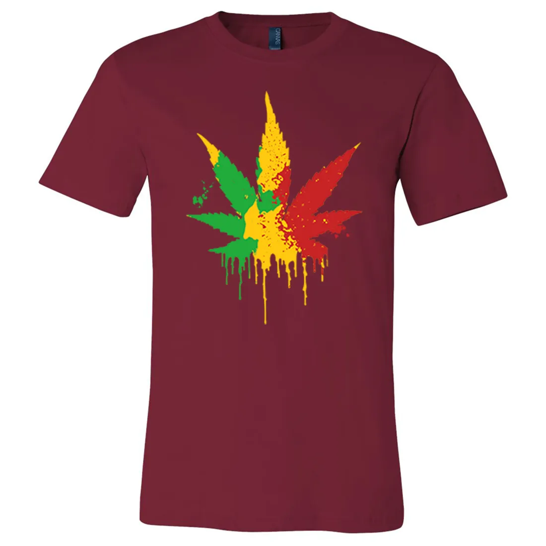 Rasta Pot Leaf Asst Colors Mens Lightweight Fitted T-Shirt/tee