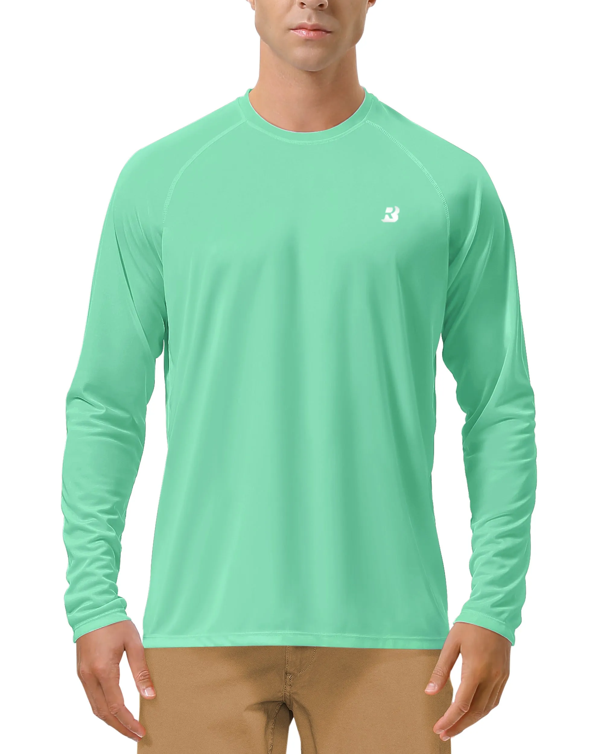 Roadbox UPF 50  Fishing Shirts for Men Long Sleeve UV Sun Protection Tee Tops