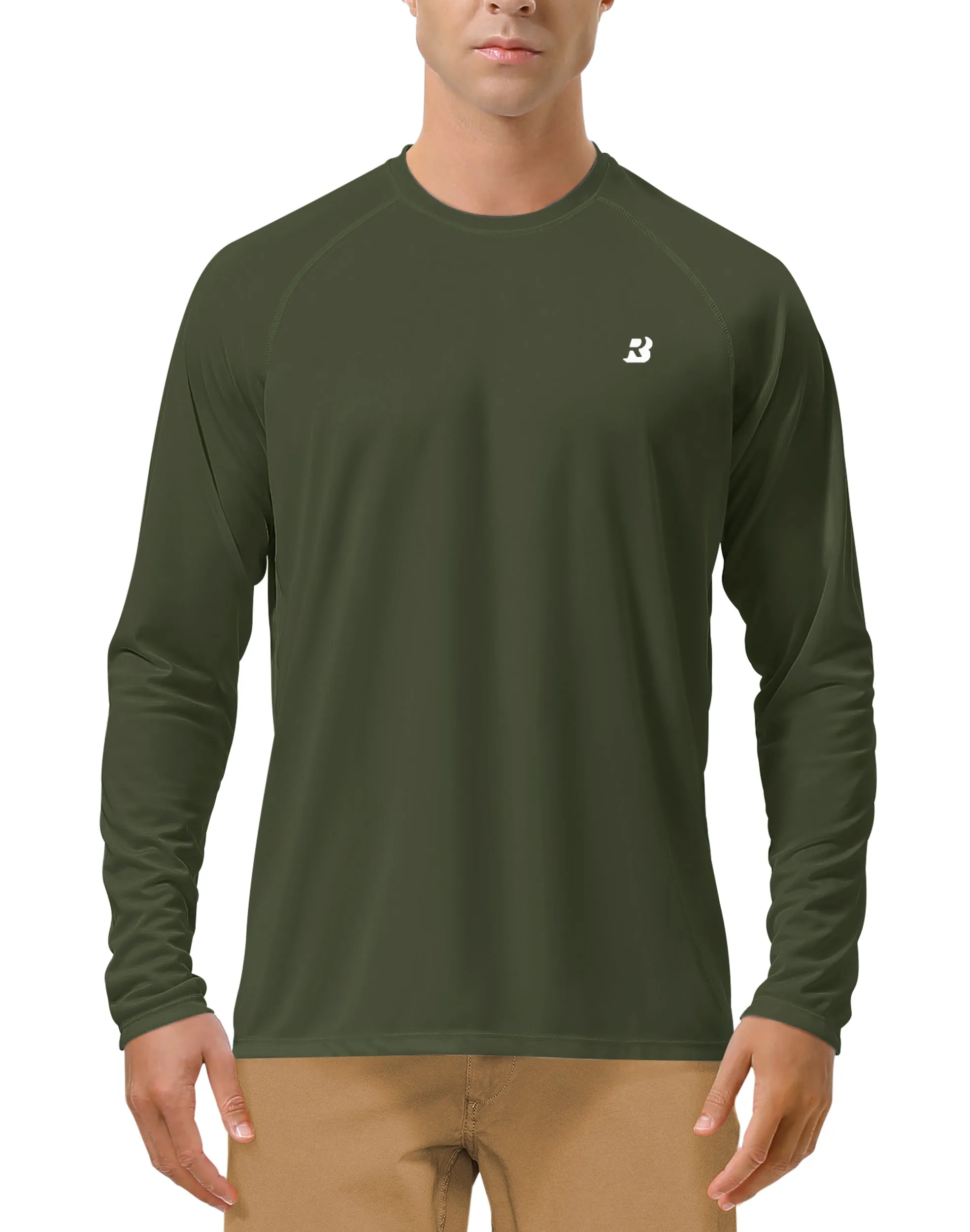 Roadbox UPF 50  Fishing Shirts for Men Long Sleeve UV Sun Protection Tee Tops