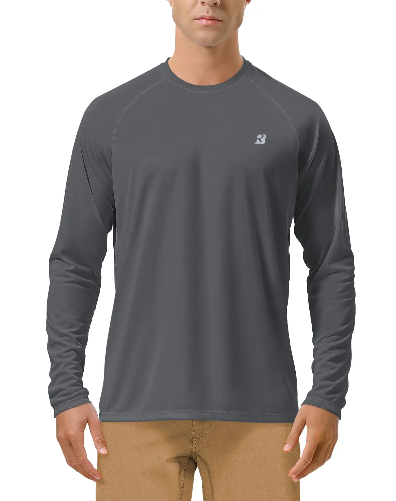 Roadbox UPF 50  Fishing Shirts for Men Long Sleeve UV Sun Protection Tee Tops