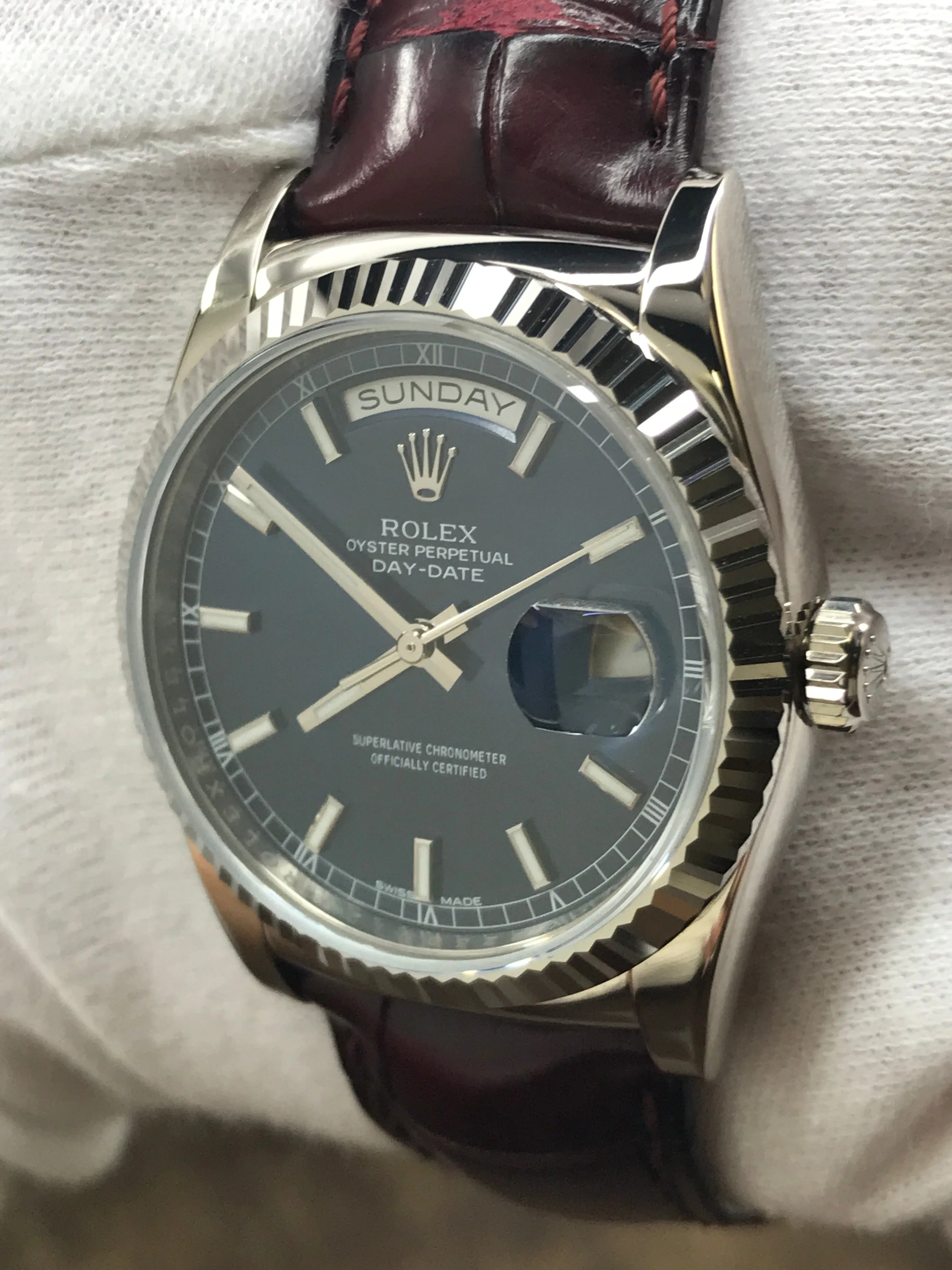 Rolex President Day Date 36mm 118139 Blue Dial Automatic Men's Watch