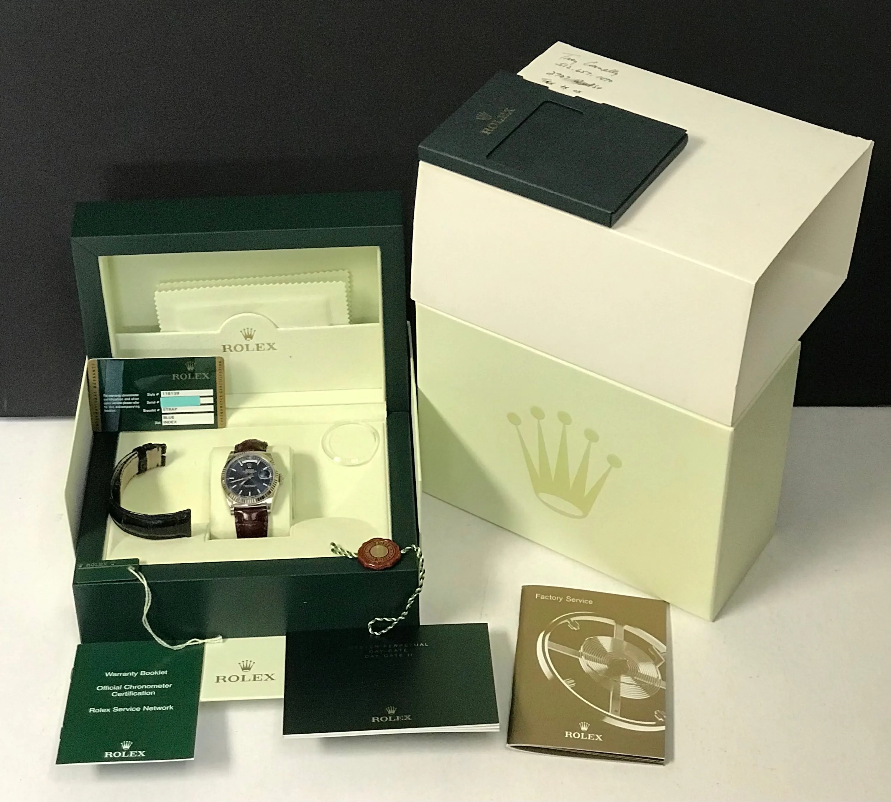 Rolex President Day Date 36mm 118139 Blue Dial Automatic Men's Watch