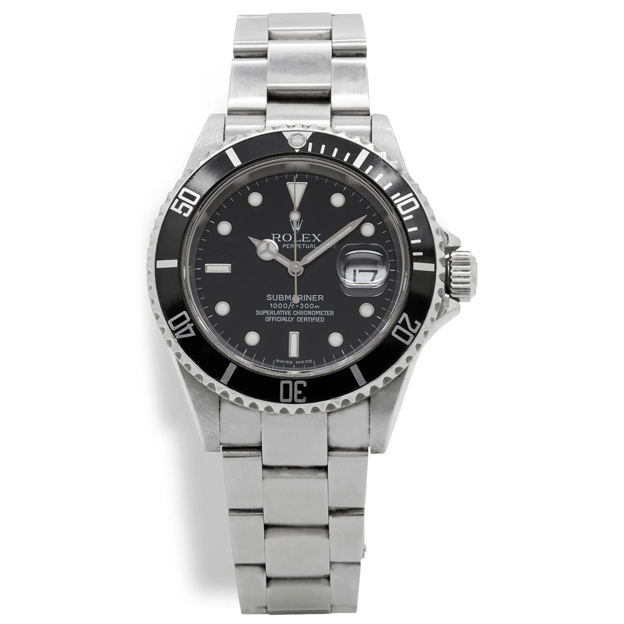 Rolex Submariner Date 16610 Black Dial Automatic Men's Watch