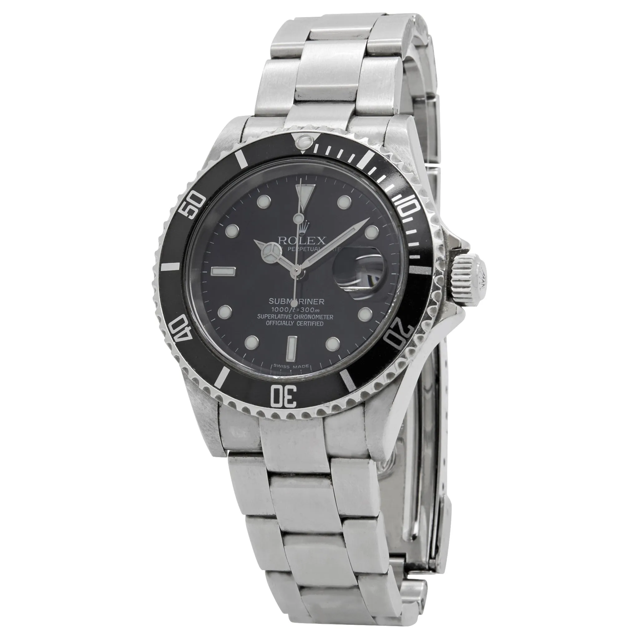 Rolex Submariner Date 16610 Black Dial Automatic Men's Watch