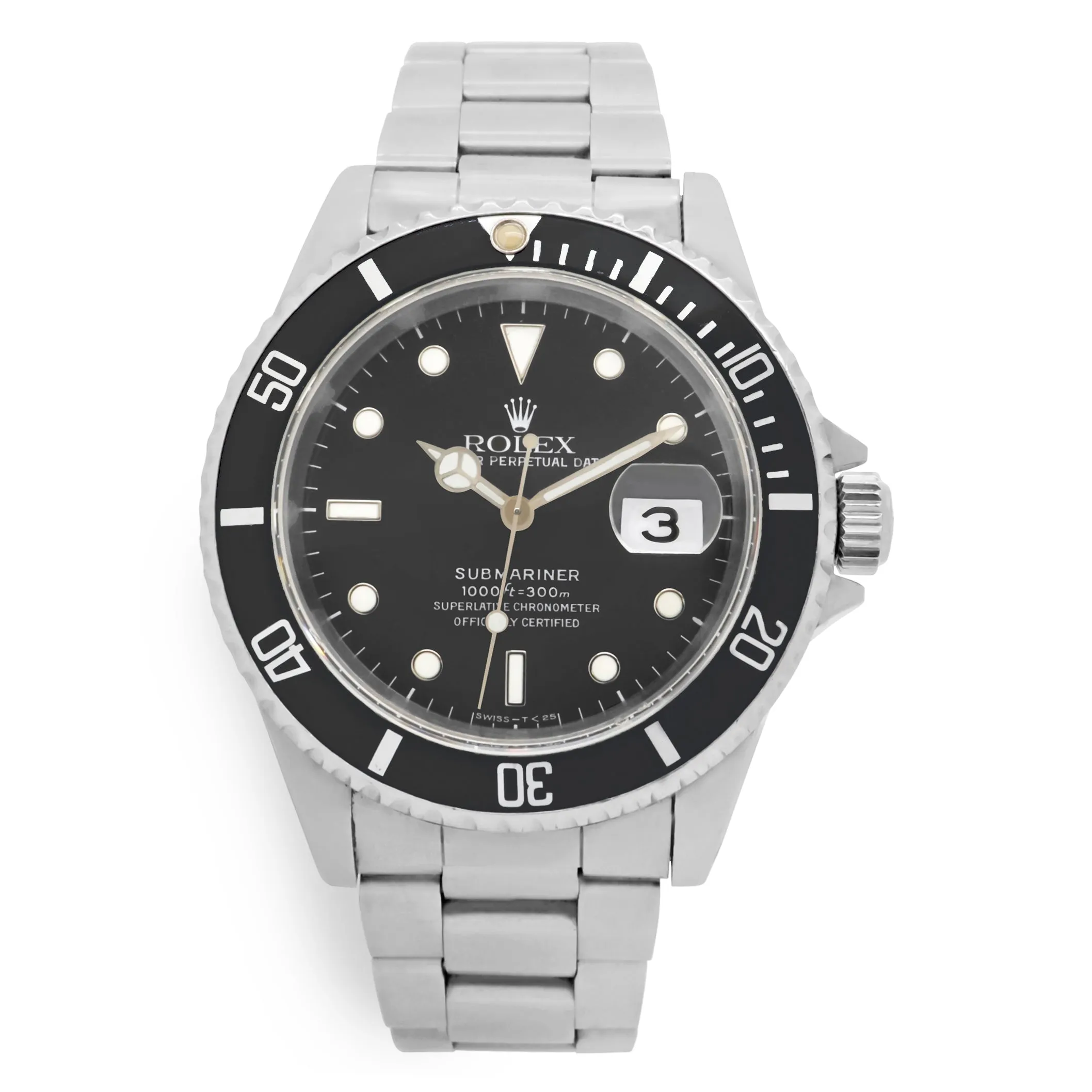 Rolex Submariner Date 16610 Black Dial Automatic Men's Watch